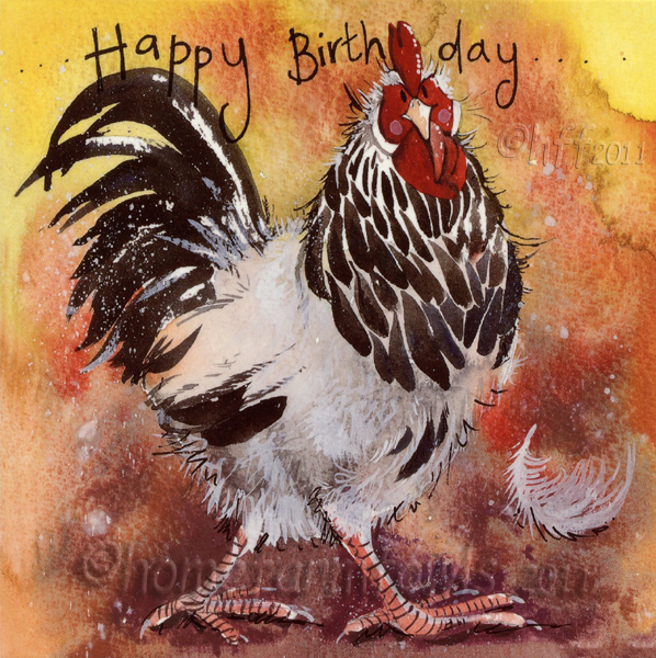 Happy Birthday Light Sussex Card - Home Farm Fowls