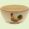 Large Folk Art Rooster Bowl