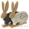 Large Wooden Rabbit With Wool